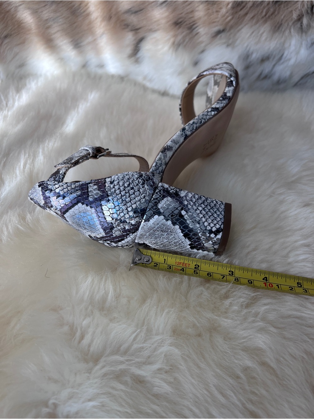 Naturalizer Women's Snake-Print Block Heel Sandals - White/Grey - Picture 7 of 7